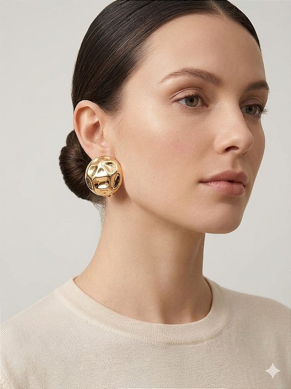 Brinco de pressão botão martelado