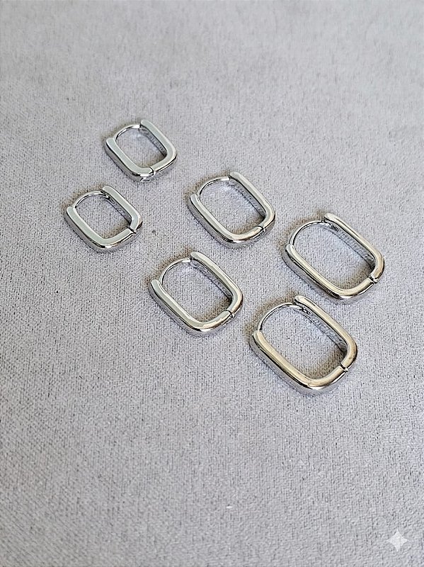 Trio de argola lisa prata