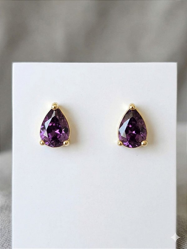 Brinco gotinha roxa