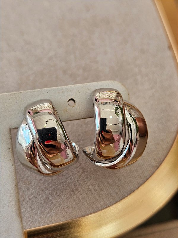 Argola fio duplo prata