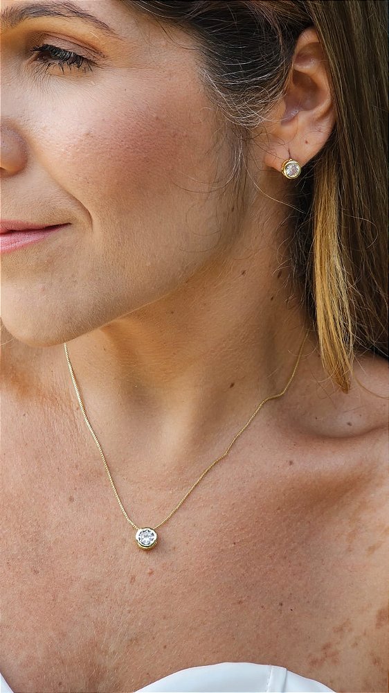 Conjunto ponto de luz dourada