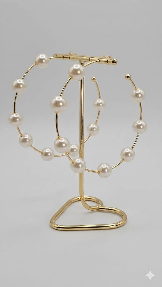 Maxi argola esfera pérola