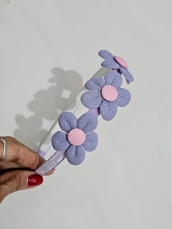 Tiara margaridas lilás