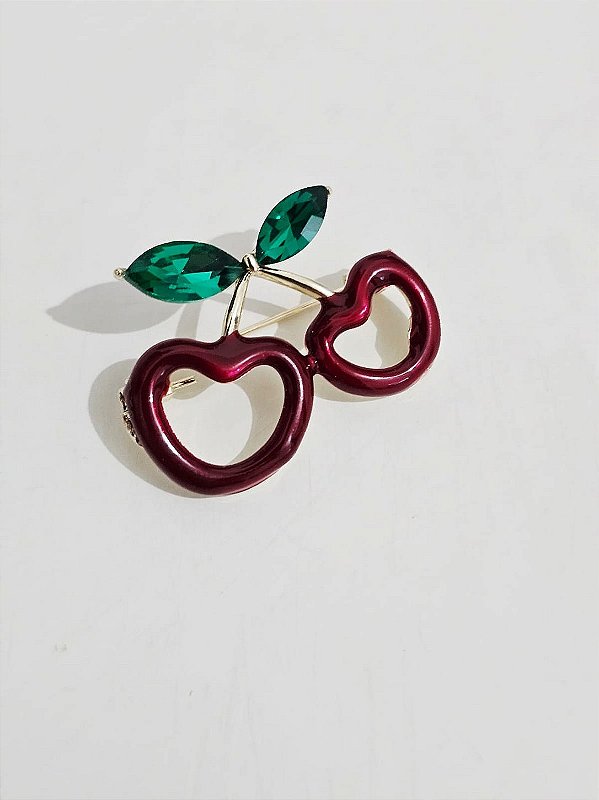 Broche resinado cereja