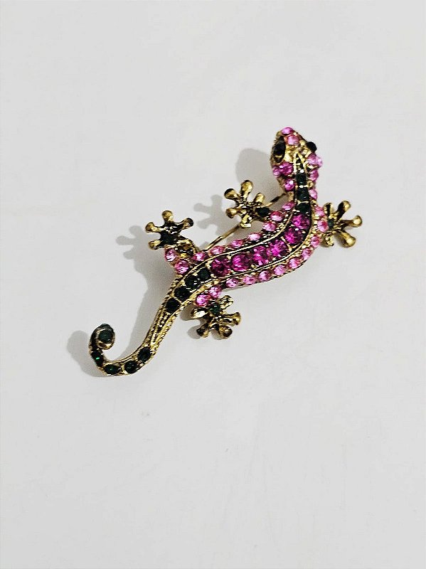 Broche lagarto rosa