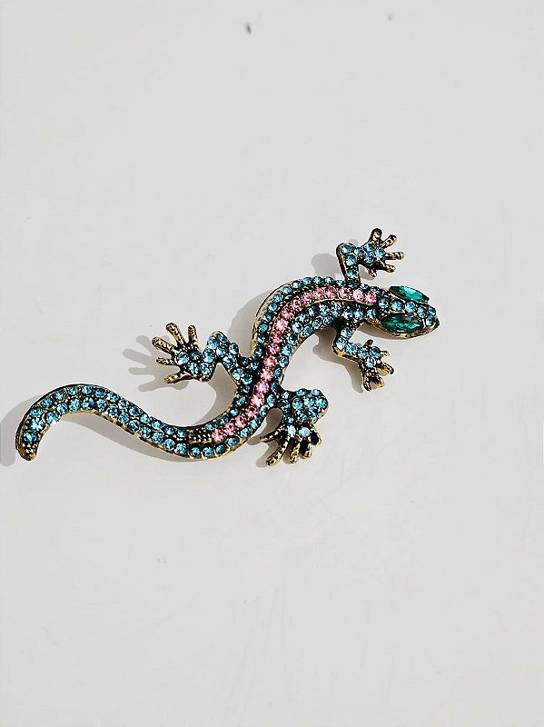 Broche lagarto azul