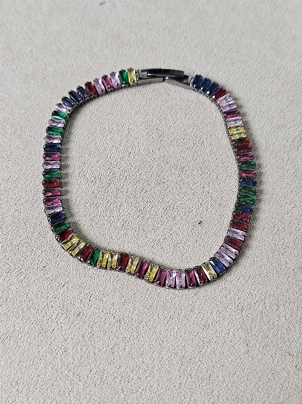 Pulseira riviera colorida ônix