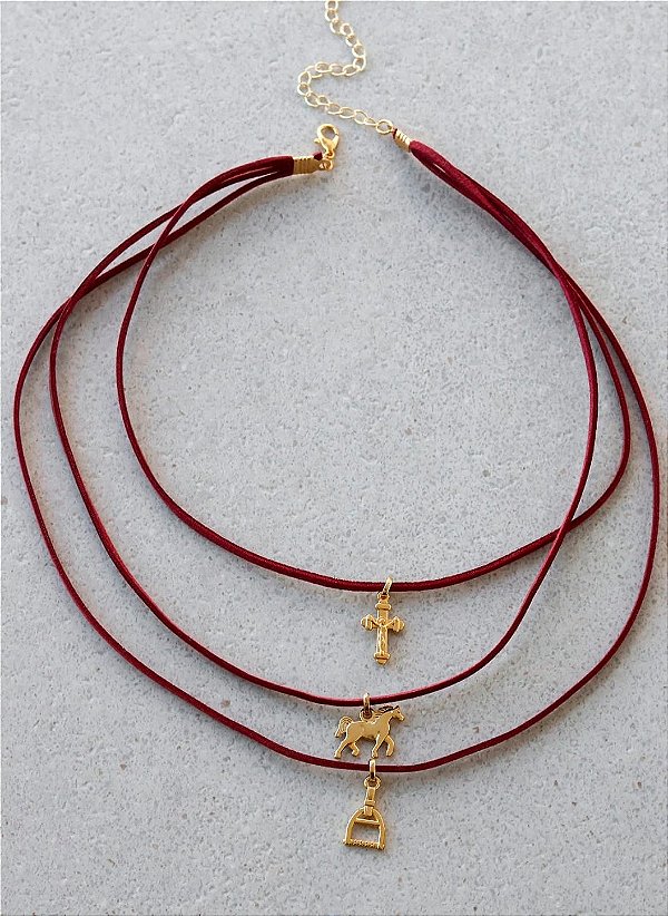 Mix de colares courinho vermelho