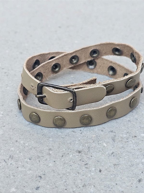 Pulseira duas voltas bege