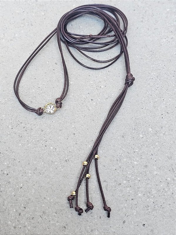 Choker amarração ponto de luz café