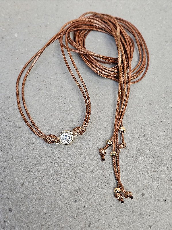 Choker amarração ponto de luz caramelo