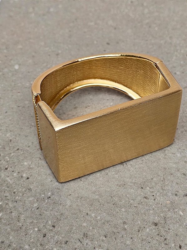 Bracelete articulado quadrado fosco dourado
