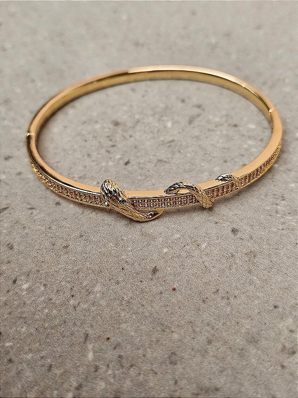 Bracelete slin serpente dourada