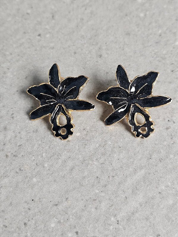 Brinco orquídea preta