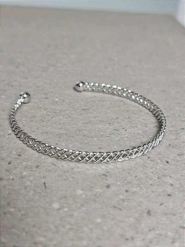 Bracelete fino corretaria prata