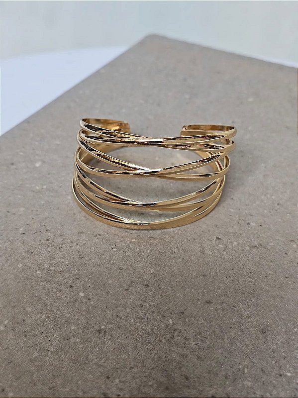 Bracelete linhas dourado