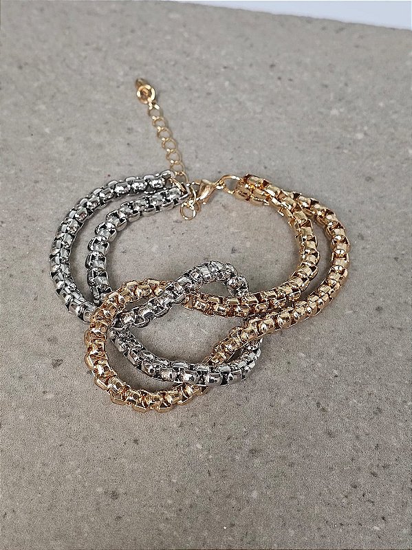 Pulseira veneziana entrelaçada double