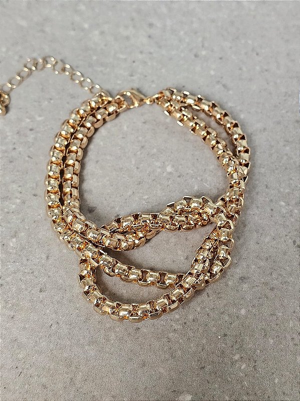 Pulseira veneziana entrelaçada dourada