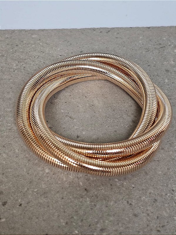 Pulseira mola dourada