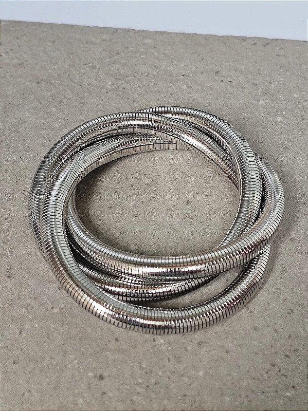 Pulseira mola prata
