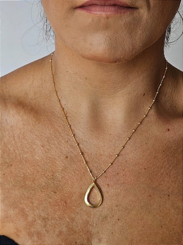 Gargantilha pingente gota