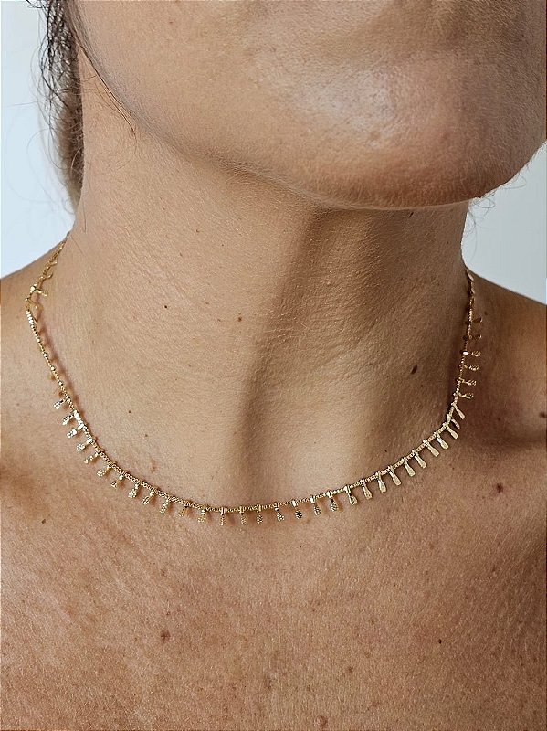 Choker palito dourado