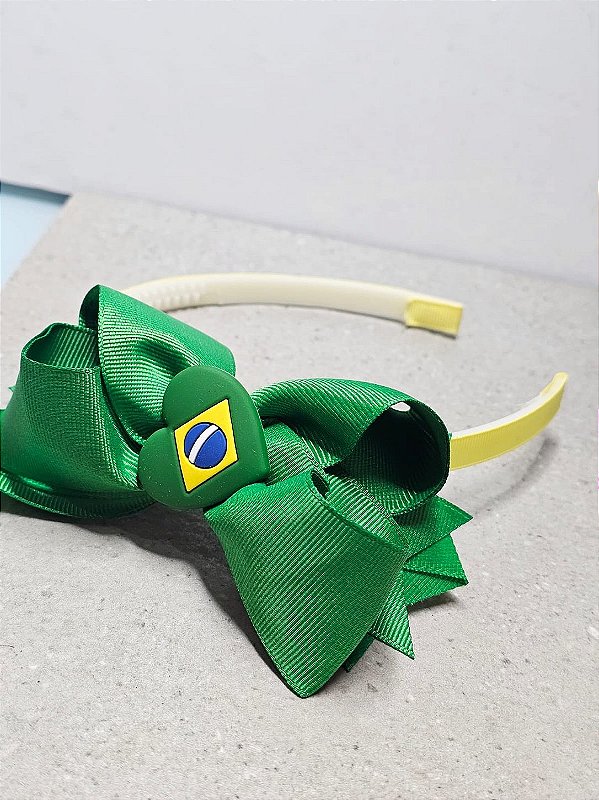 Tiara laço brasil verde