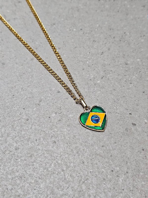 Gargantilha coração brasileiro