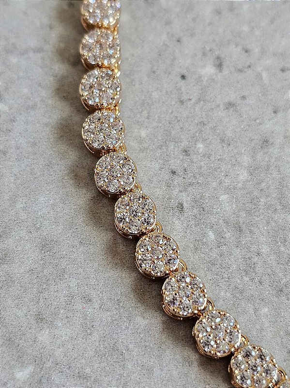 Riviera flor cristal dourado
