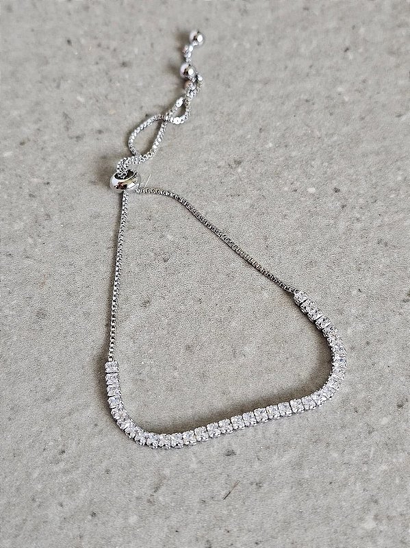 Pulseira riviera gravatinha prata