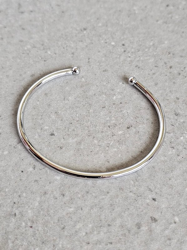 Bracelete slin liso prata