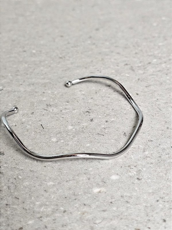 Bracelete slin ondulado prata