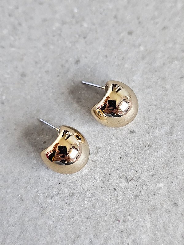 Brinco meia lua abs dourado