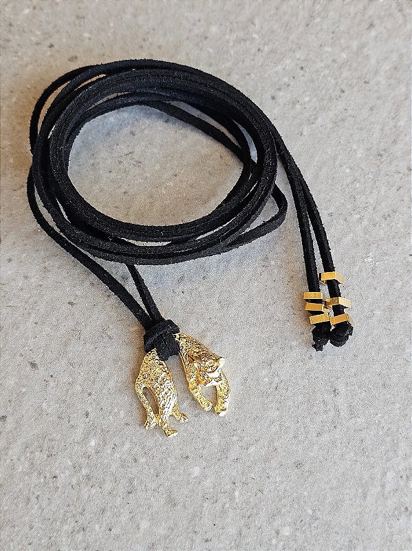 Choker amarração leopardo