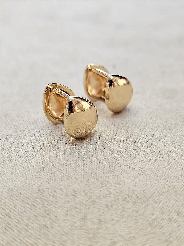 Argola gota clique dourado