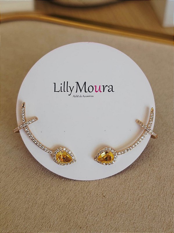 Earcuff gota amarelo