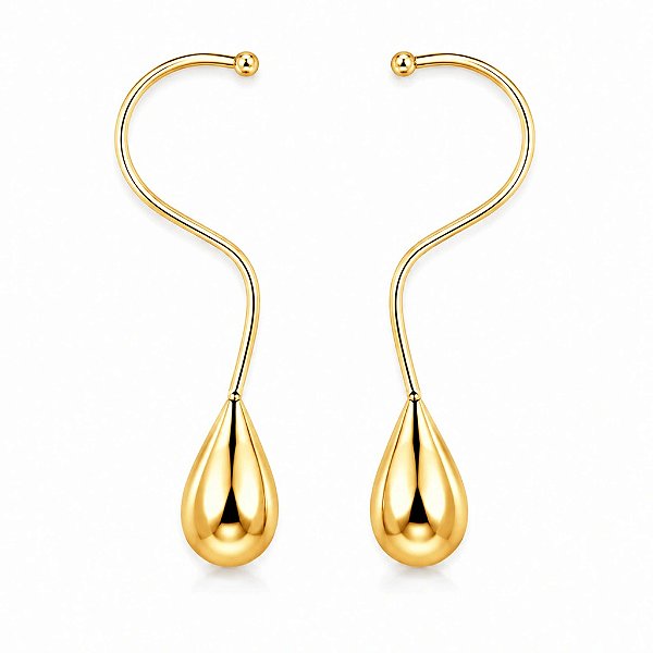 Brinco Lagrima Pendente dourado