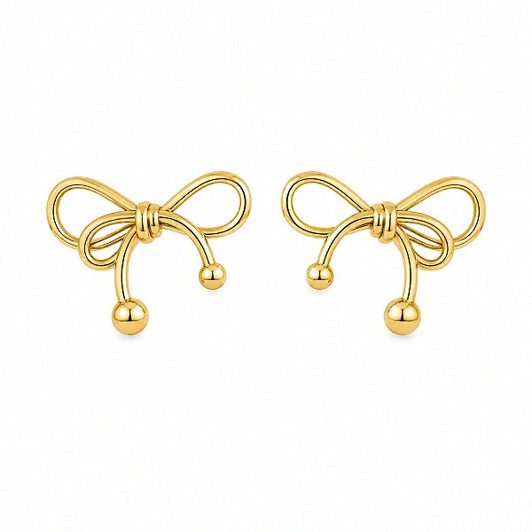 Brinco Laço dourado