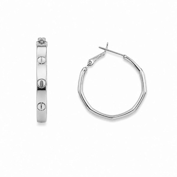 Argola chapada 3cm prata