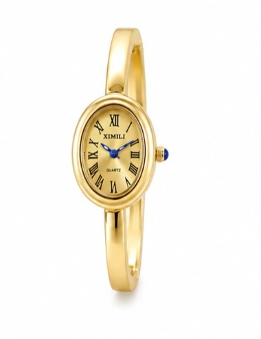Relógio Bracelete Aço Dourado fundo dourado