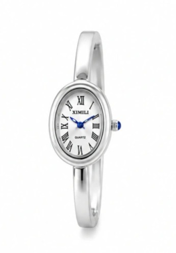 Relógio Bracelete Aço prata fundo branco