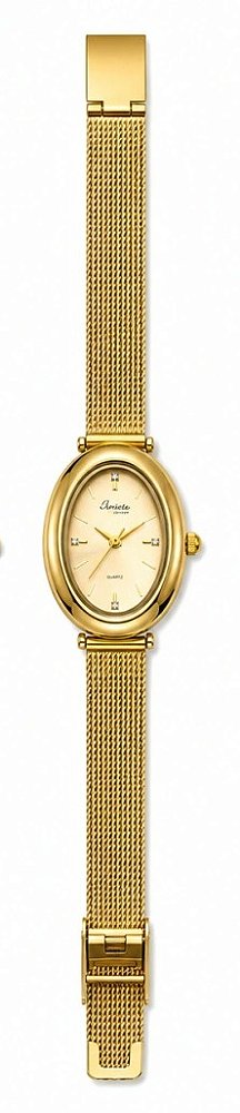 Relógio pulso Ajustável Visor Oval fundo dourado