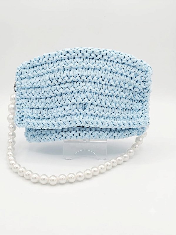 Bolsa de tricô azul