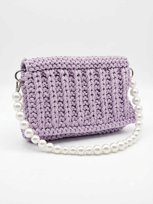 Bolsa de tricô lilás
