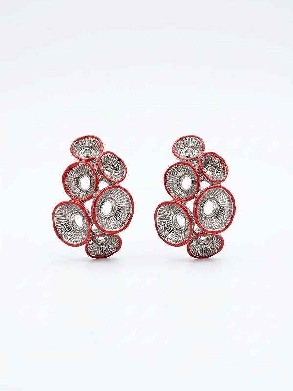 Brinco mini círculos vermelho