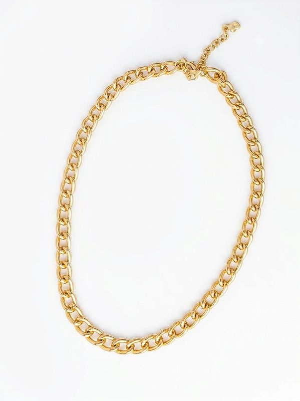 Colar Curto Elo Grume Dourado