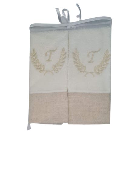 kit 2 toalhas visita - Letra T