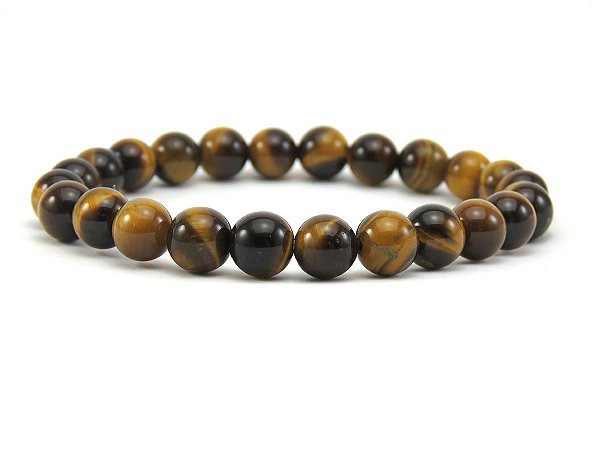 Pulseira Olho de Tigre 8mm c/20cm