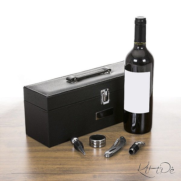Kit Ipê - Porta Vinho com acessórios
