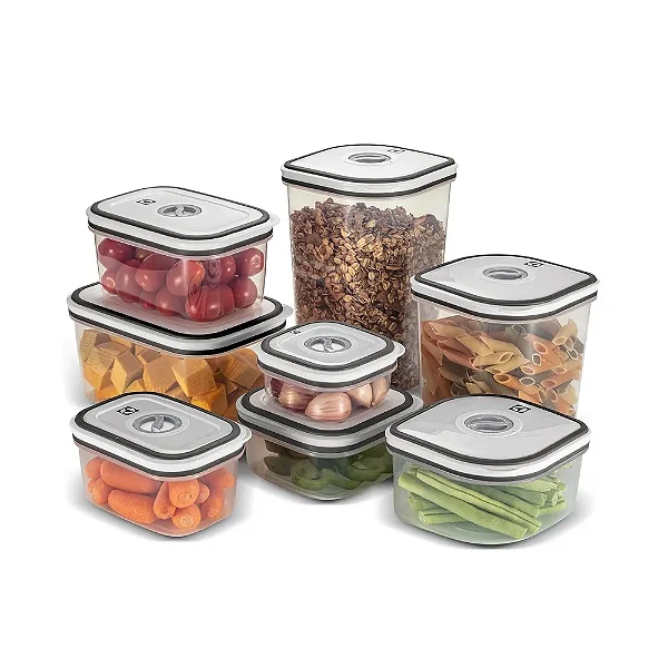 Potes Herméticos de Plástico Cinza com 8 Unidades - A23119201